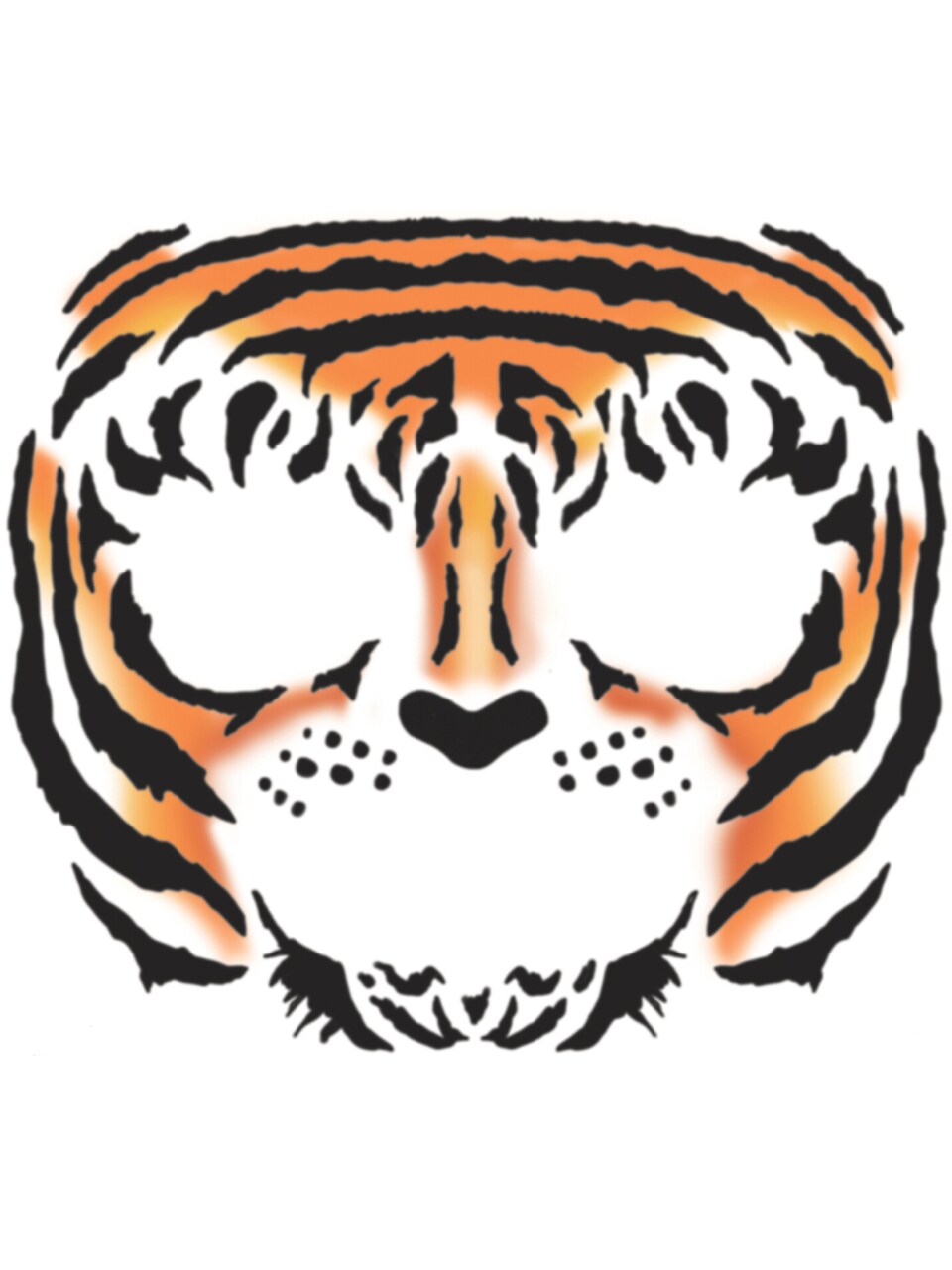 Wild Jungle Animal Bengal Tiger Face Tattoo Costume Accessory